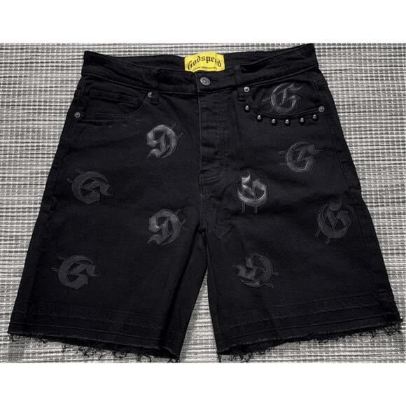 Black Godspeed Infinity Denim Shorts - Picture 1 of 5